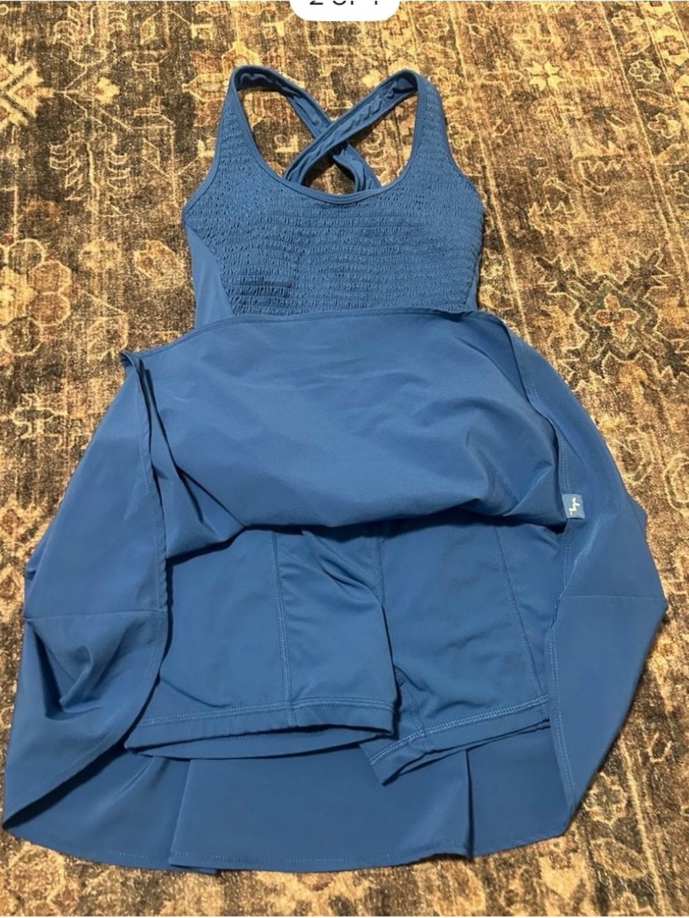 JoyLab Royal Blue Crisscross Back Skater Dress - Picture 2 of 4